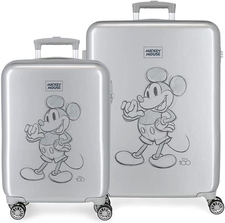 Disney 2tlg. Kofferset in Mickey Mouse Design (70 l, Handgepäck (bis 50l), M (50 - 90l))