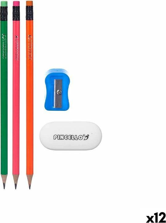 Image du produit Pincello Set de crayons taille-crayons Gomme (12 pièces) (12 x)
