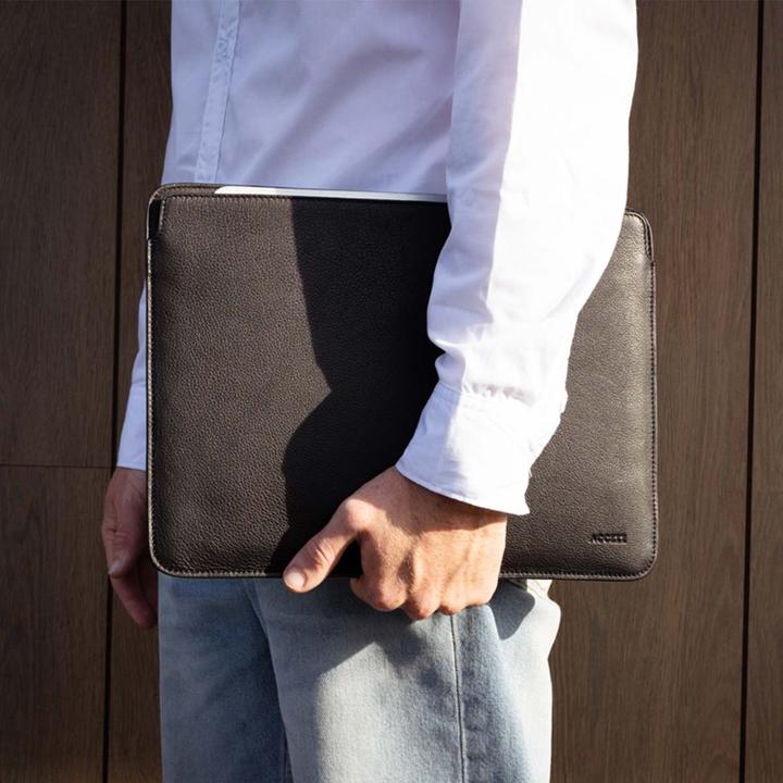 Image du produit Accezz Leather Laptop hoes MacBook 14 inch - Laptopsleeve - Zwart (14", Apple)