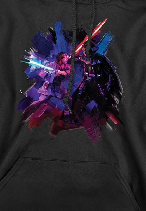 Actual product image Star Wars Mens Obi Wan Kenobi Vader Painted Hoodie (S)