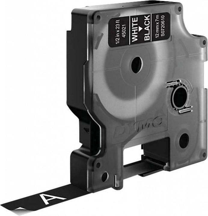 Dymo S0720610 Standaard tape (1.20 cm, Zwart, Wit)