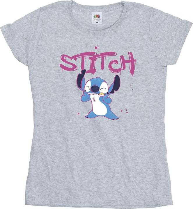 Actual product image Disney Womens/Ladies Lilo And Stitch Graffiti Cotton T-Shirt (L)