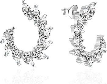 Agato - Elegant silver earrings with zircons AGT-E053PW (Silber)