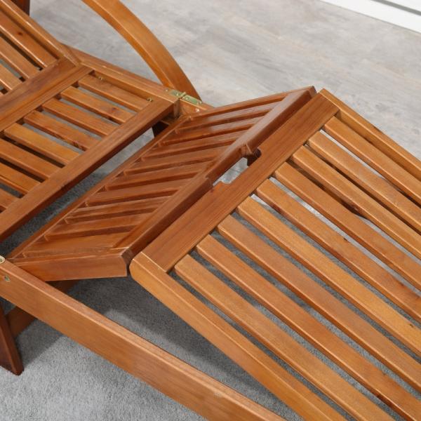 Actual product image Outsunny Folding garden deckchair made of fir wood (195 cm)