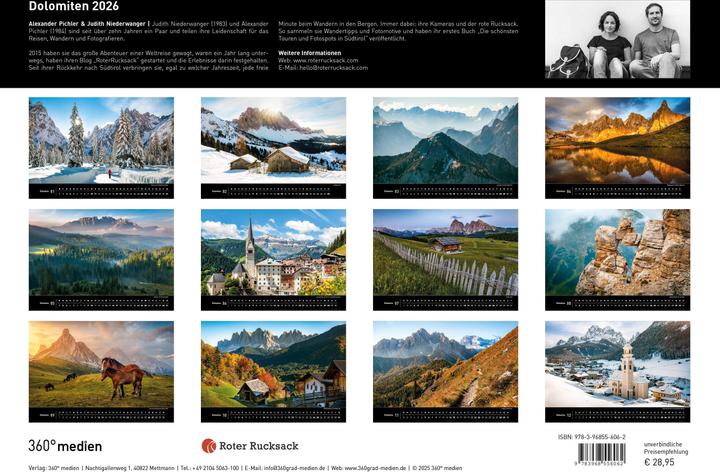 Immagine prodotto Dolomiten Premiumkalender 2026 (50 x 35 cm, Tedesco)