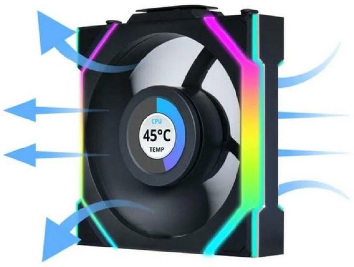 Produktbild Lian-Li UNI FAN SL Wireless LCD Lüfter, ARGB, PWM, 3er-Pack inkl. Controller - Reverse Blade, 120 mm (120 mm, 3 x)