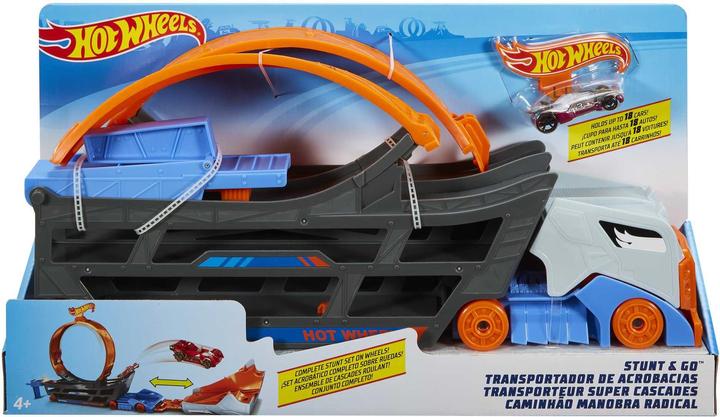Actual product image Hot Wheels Stunt N Go Transporter & Trackset