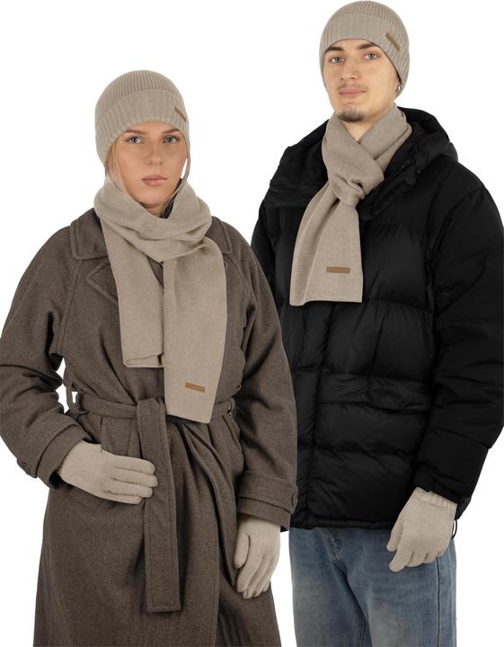 Produktbild Normani Winterset aus Merinowolle Mütze, Schal und Handschuhe glatt Yuma - 9623 (One Size)