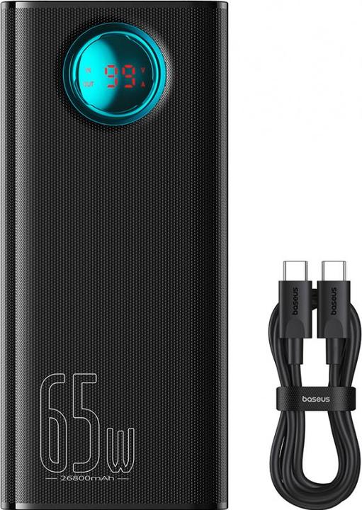 Produktbild Baseus Amblight Digital Display, 26800mAh, 65W, QC + PD, Schwarz (26800 mAh, 65 W)