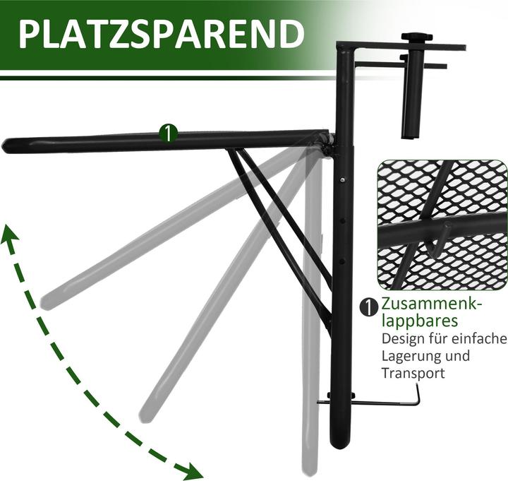 Image du produit Outsunny Table suspendue pour balcon réglable en hauteur (60 cm)