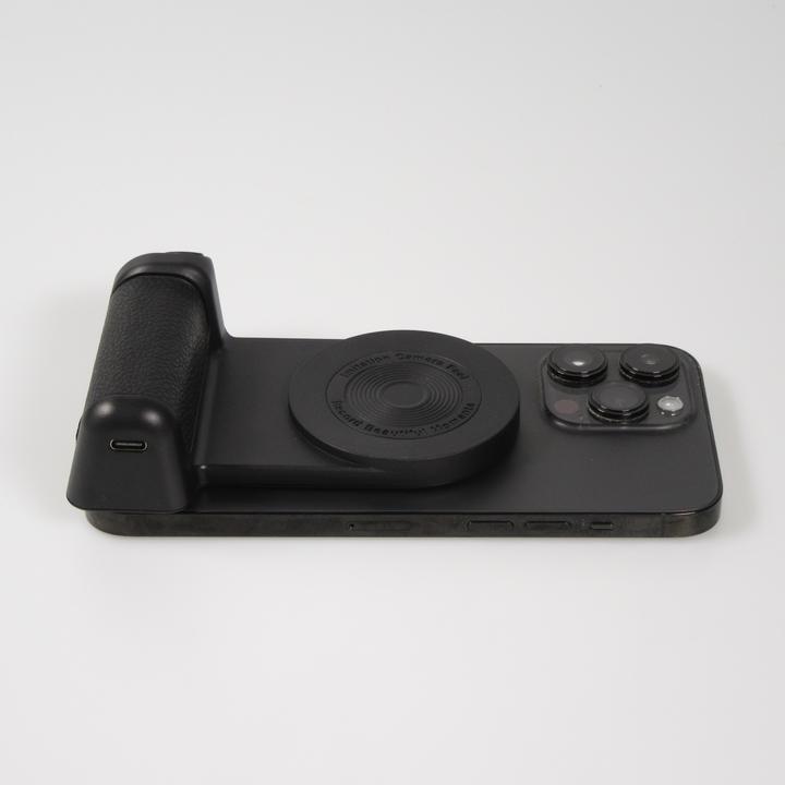 Actual product image PhoneLook MagSafe iPhone camera grip with Bluetooth trigger