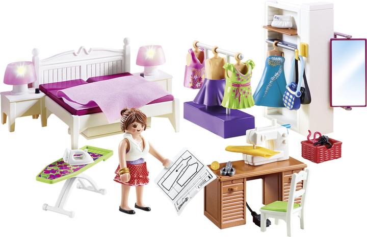 Immagine prodotto Playmobil Camera da letto con angolo cucito (70208, Casa delle bambole Playmobil)