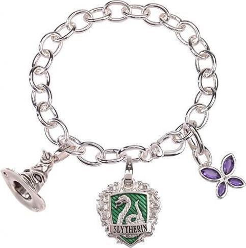 Actual product image Noble Collection Harry Potter bracelet avec pendentifs plaqué argent Lumos Slytherin (20 cm)