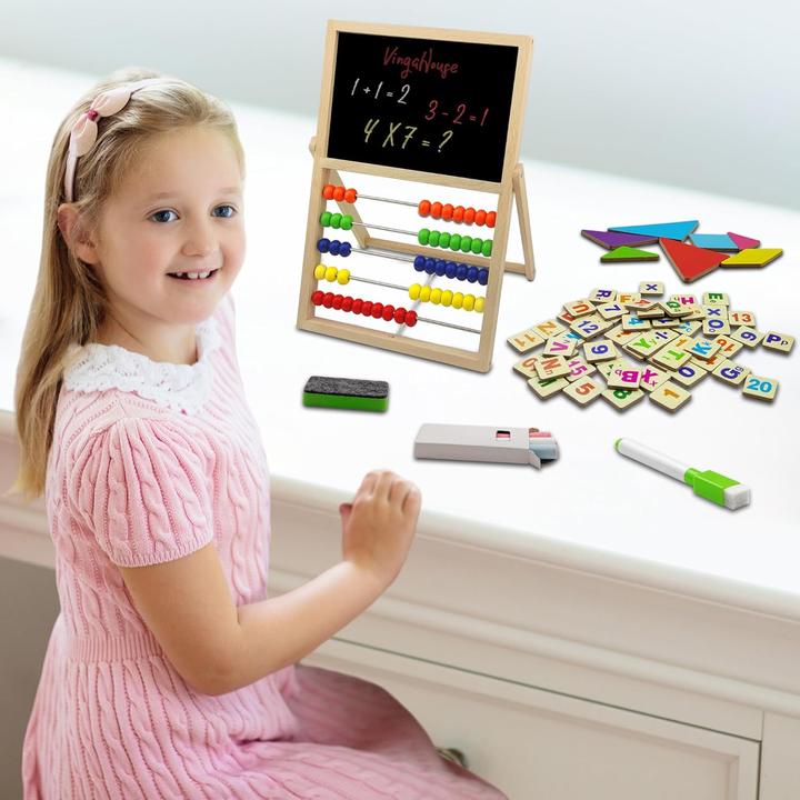 Immagine prodotto Activity Board Abaco con regolo calcolatore per la scuola primaria, abaco calcolatore per bambini con cornice per