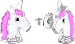 Agato - Silver earrings with enamel Unicorns AGT-ED005PP