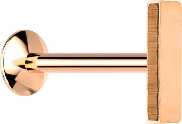Star Piercing Micro UFO Labret Innengewinde rosegold mit Balken (ohne Messing, Chirurgenstahl 316L)
