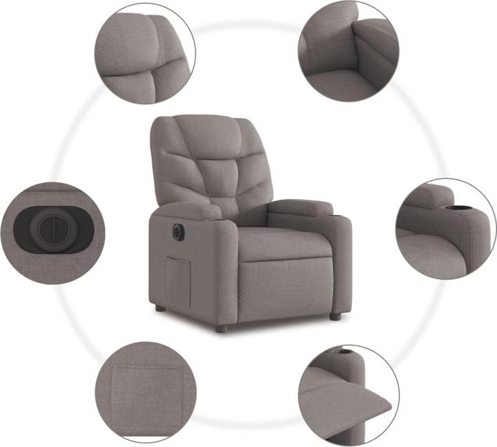 Immagine prodotto VidaXL Reclinabile con ausilio elettrico in tessuto