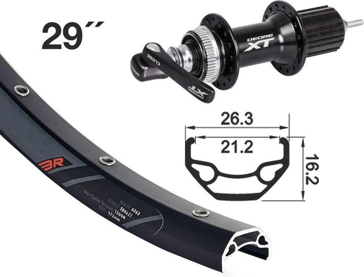 Produktbild Winora XT-FHM 8000 32L QR (Hinterrad, 29")