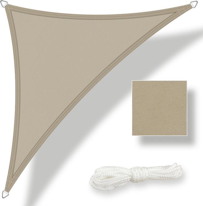 Immagine prodotto Swisshandel24 Vela solare impermeabile 4x4x5,8m, triangolo con angolo retto, color tortora (4 x 4 x 5,8 m)