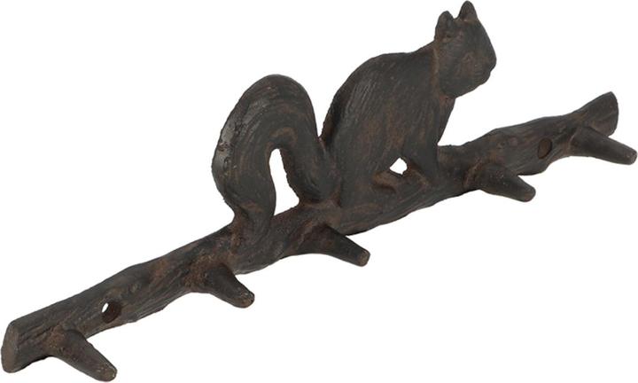 Produktbild Esschert Design Wandhaken Eichhörnchen auf Ast Dunkelbraun, 36.4 x 10.7 cm