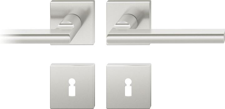 Actual product image FSB Lever handle set 12 1035 ASL on square rose BB, satin stainless steel (Door set)