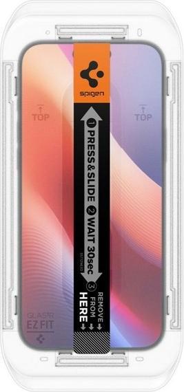 Actual product image Spigen Glas.TR iPhone 16 Pro "EZ FIT" clear szkło hartowane AGL07935 (1 Piece, Apple iPhone 16 Pro)