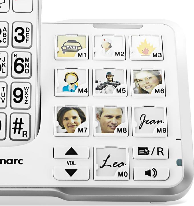 Actual product image Geemarc AMPLIDECT 595 PHOTO Cordless telephone for seniors Answering machine, photo buttons Illuminated
