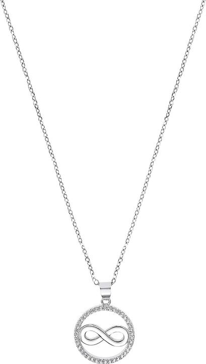 S.Oliver Halsschmuck für Damen, 925 Sterling Silber Zirkonia Infinity (Silber 925, 42 cm)