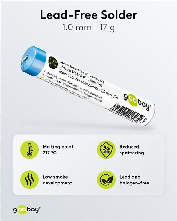 Productafbeelding Goobay Professioneel loodvrij soldeer, ø 1.0 mm, 17 g (Soldeer)