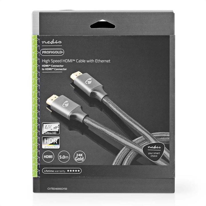 Immagine prodotto Nedis Cavo HDMI ad alta velocità con Ethernet| Spina HDMI| 4Ka60Hz| - Cavo - Digitale/D (5 m, HDMI)