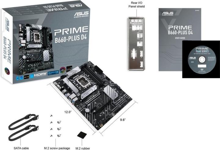 Actual product image ASUS PRIME B660-PLUS D4 (LGA 1700, Intel B660, ATX)