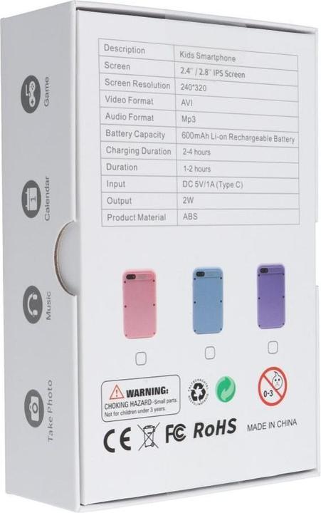 Produktbild Alogy Consumer electronics OEM Gaming phone for kids with touch screen 2,8" KDC-0027A purple (2.80")