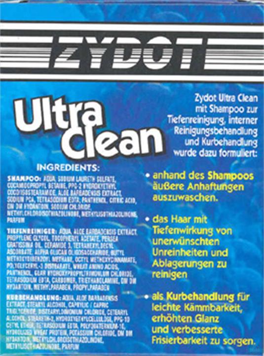 Label énergétique Zydot Ultra Clean (Shampoing liquide)