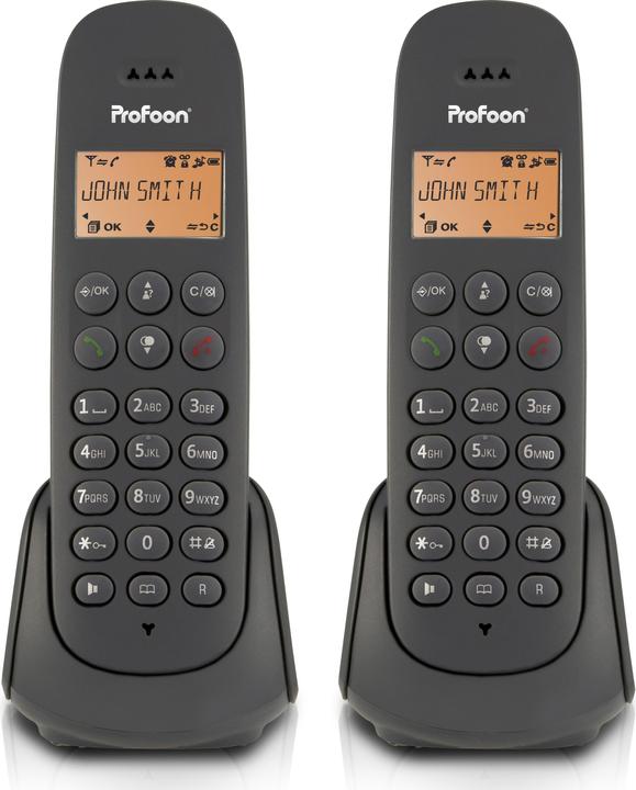 Actual product image Profoon PDX620 - DECT telefoon met 2 handsets, zwart