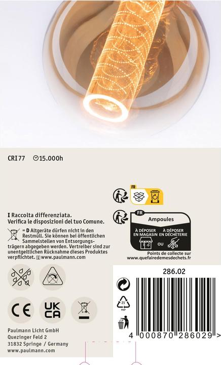 Produktbild Paulmann Globe Inner Glow (E27, 4 W, 200 lm, 1 x, A)