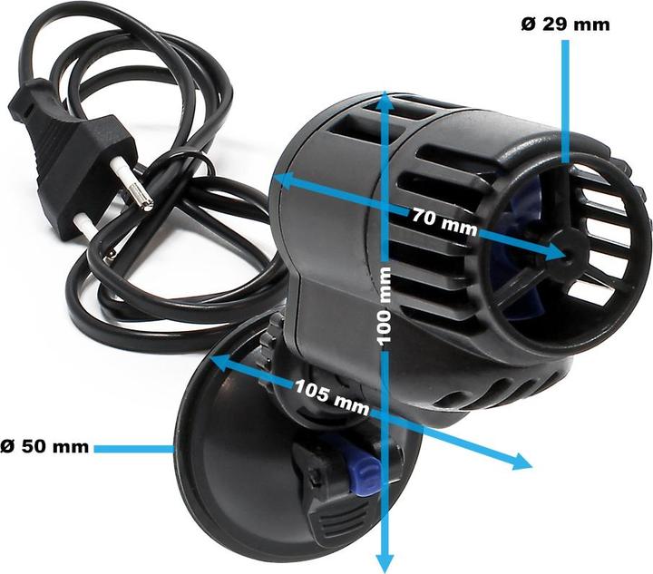 Produktbild SunSun JVP-110A Strömungspumpe 2000 l/h 2,5 W Aquarium Pumpe 1 Düse Saugnapf