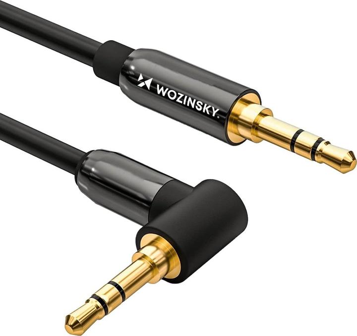 Actual product image Wozinsky AUX cable angled (male-male) mini jack cable 3 m black (3 m)