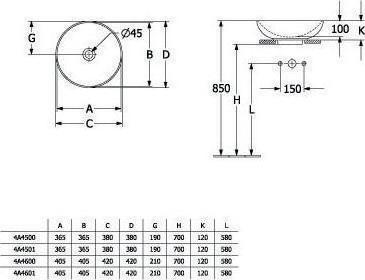 Actual product image Villeroy & Boch V&B Countertop washbasin LOOP & FRIENDS with ÜL d= 420mm white (420 mm, 420 mm)