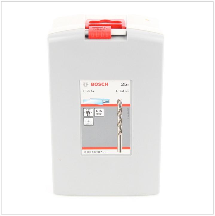 Produktbild Bosch Professional Zubehör PRO Metal HSS-G Spiralbohrer-Set, 25-tlg. (6 mm, 12 mm, 1 mm, 6.5 mm, 5.5 mm, 10 mm, 10.5 mm, 12.5 mm, 1.5 mm, 7 mm, 11 mm, 3 mm, 5 mm, 8.5 mm, 11.5 mm, 8 mm, 2.5 mm, 9 mm, 3.5 mm, 4.5 mm, 2 mm, 7.5 mm, 13 mm, 9.5 mm, 4 mm)