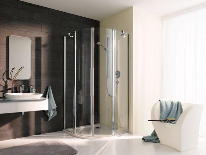 Image du produit Koralle Cabine de douche quart de cercle en corail avec porte battante et panneau fixe - demi-pièce myDay V (58.30 cm, 209.30 cm, 23.60 cm)
