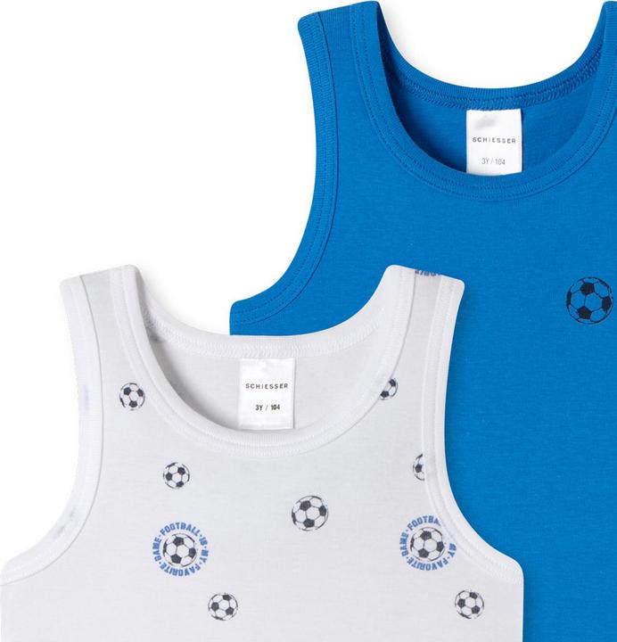 Actual product image Schiesser Pack of 6 Kids Boys Fine Rib Organic Cotton Undershirt (92)