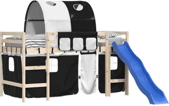 Produktbild VidaXL Vorhänge für Hochbett mit Tunnel Weiss und Schwarz
