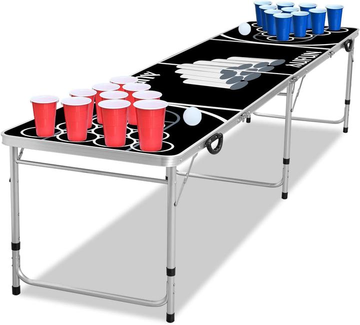 Immagine prodotto Ich-zapfe Tavolo da birra pong per feste con 100 bicchieri
