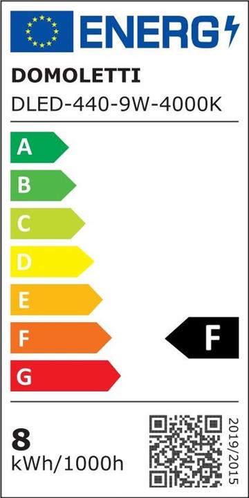Etichetta energetica Domoletti PANNELLO LED DLED-440 9W 4000K S