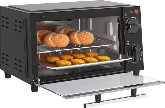 Immagine prodotto Swisshandel24 Minibackofen 9L Mini Ofen mit Backblech, Grillrost, 100 °C-230 °C Edelstahl, schwarz