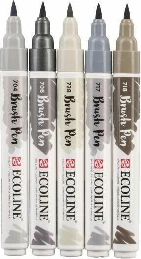 Produktbild Talens Ecoline Brush Pen (Mehrfarbig, Weiss, 5 x)