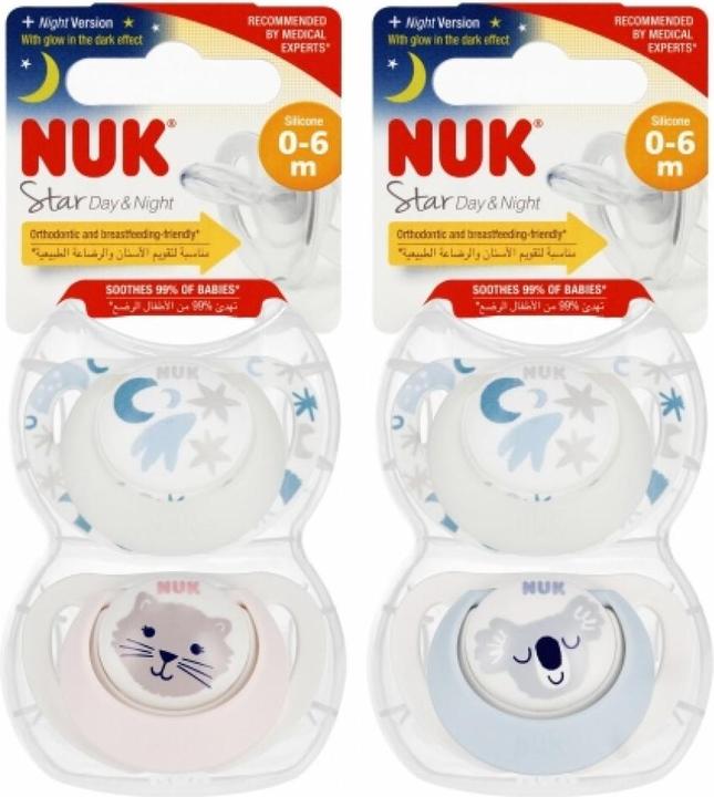 Productafbeelding NUK Ster dag en nacht 0-6 m 2 stuks/doos jongen (2 x)