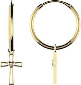 Passion 9 KT GOLD CREOLEN - KREUZ - ZIRKONIA - 14 MM (9 KT GOLD CREOLEN - KREUZ - ZIRKONIA - 14 MM)