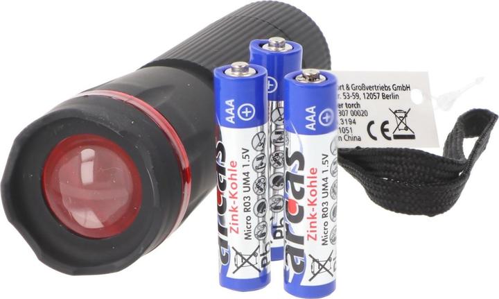 Actual product image Arcas ARC-1 Watt Zoom LED plastic torch / 1 x High Power LED, 60 lumen (3.25 cm, 60 lm)