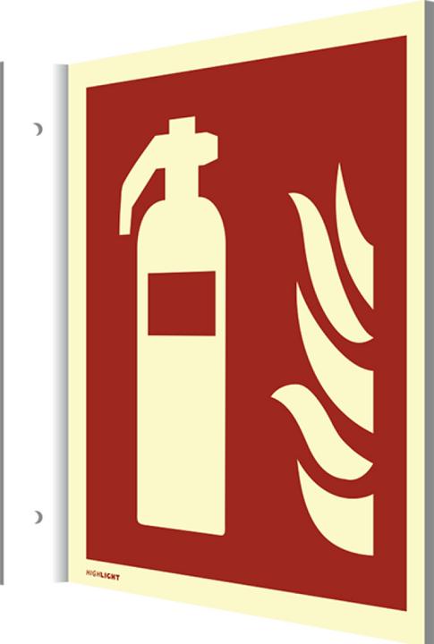 Actual product image Moravia Fire Protection Sign Fire Extinguisher Flag Sign Aluminium, 200x200 mm